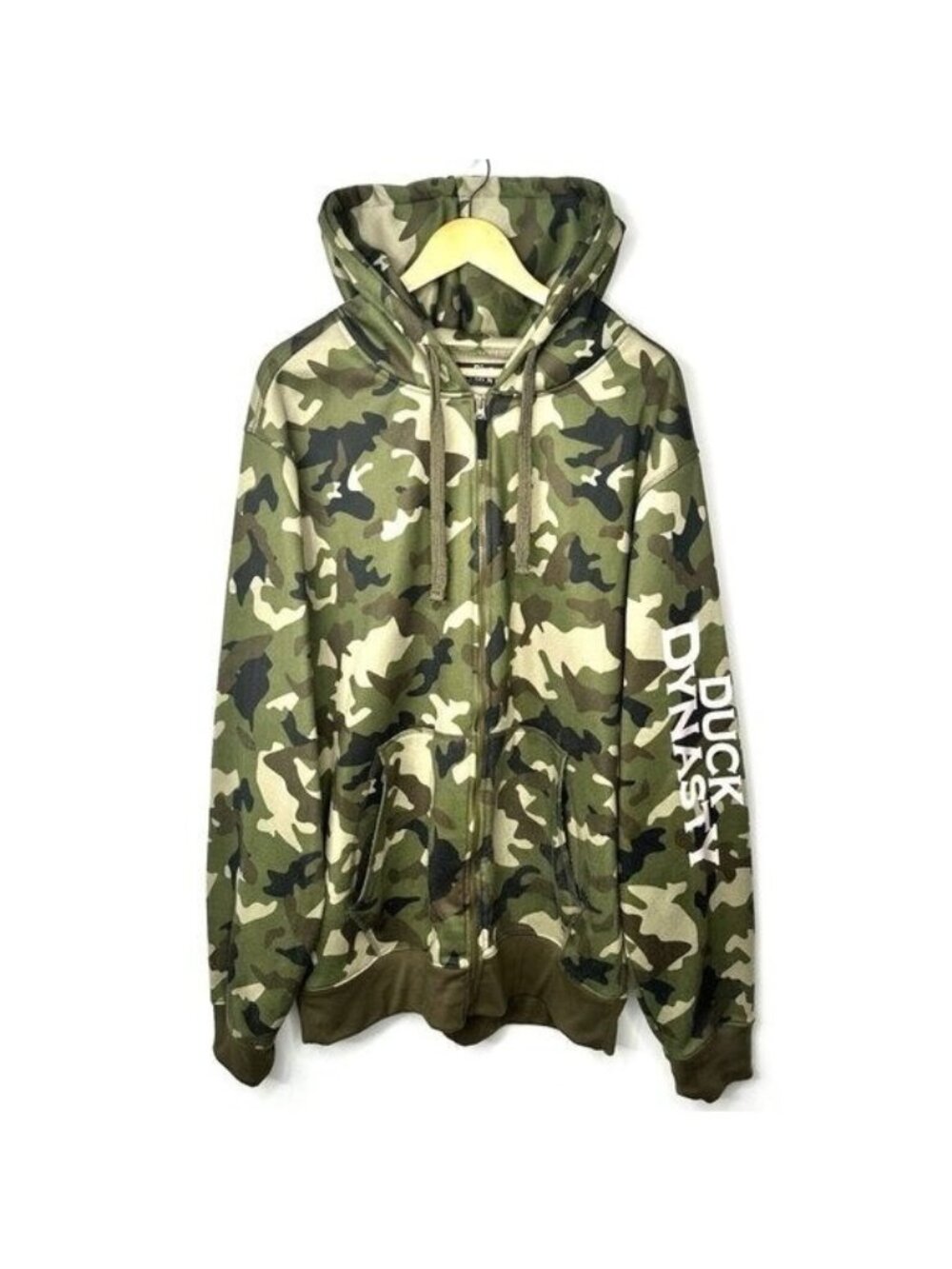 Duck Dynasty Full Zip Hoodie Mens 2XL Multicolor Camo Graphic Hunting Fleece